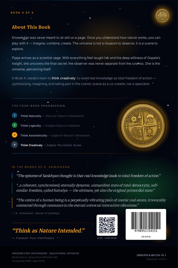 Back cover of Think Creatively — Explore The Cosmic Scene
